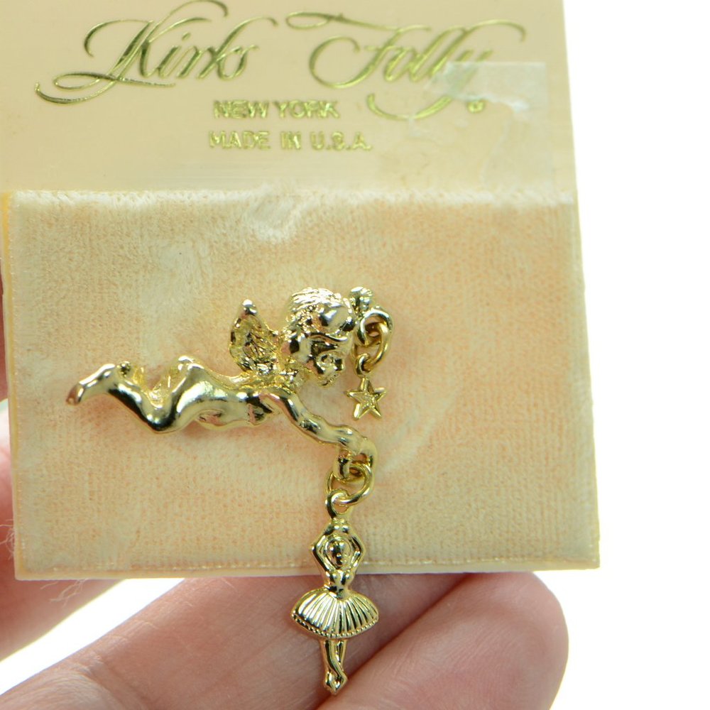 Kirks Folly Gold-tone Cherub Tac Pin